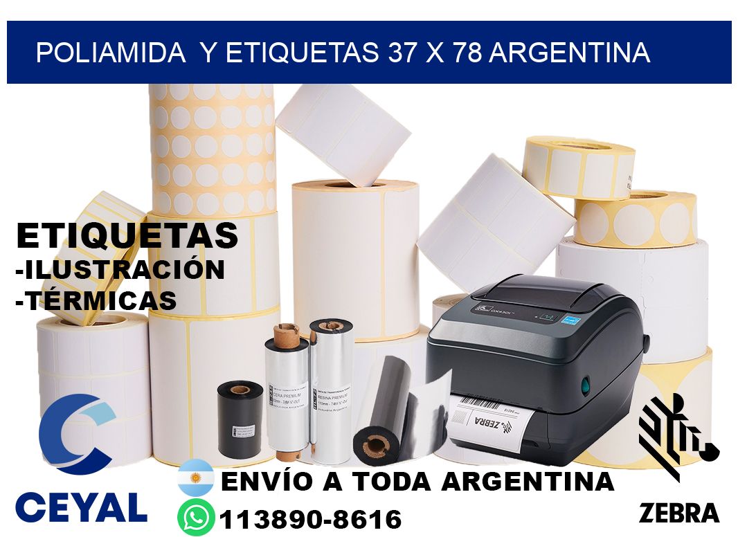 Poliamida  y etiquetas 37 x 78 argentina