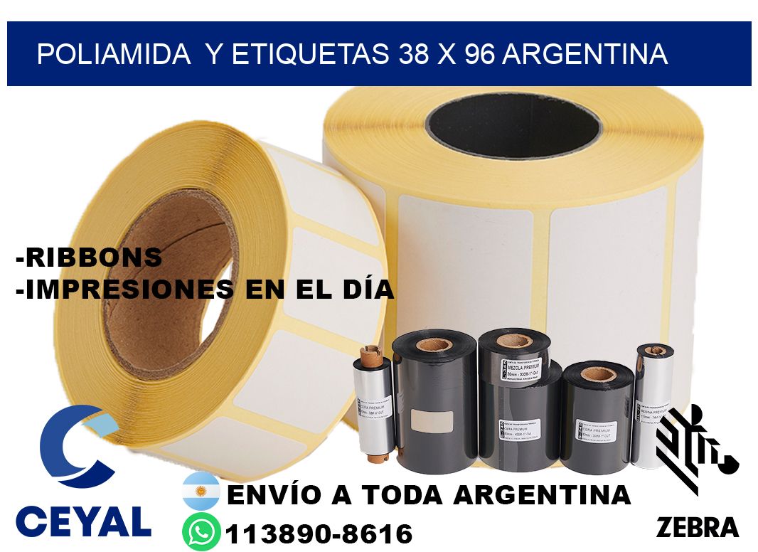 Poliamida  y etiquetas 38 x 96 argentina