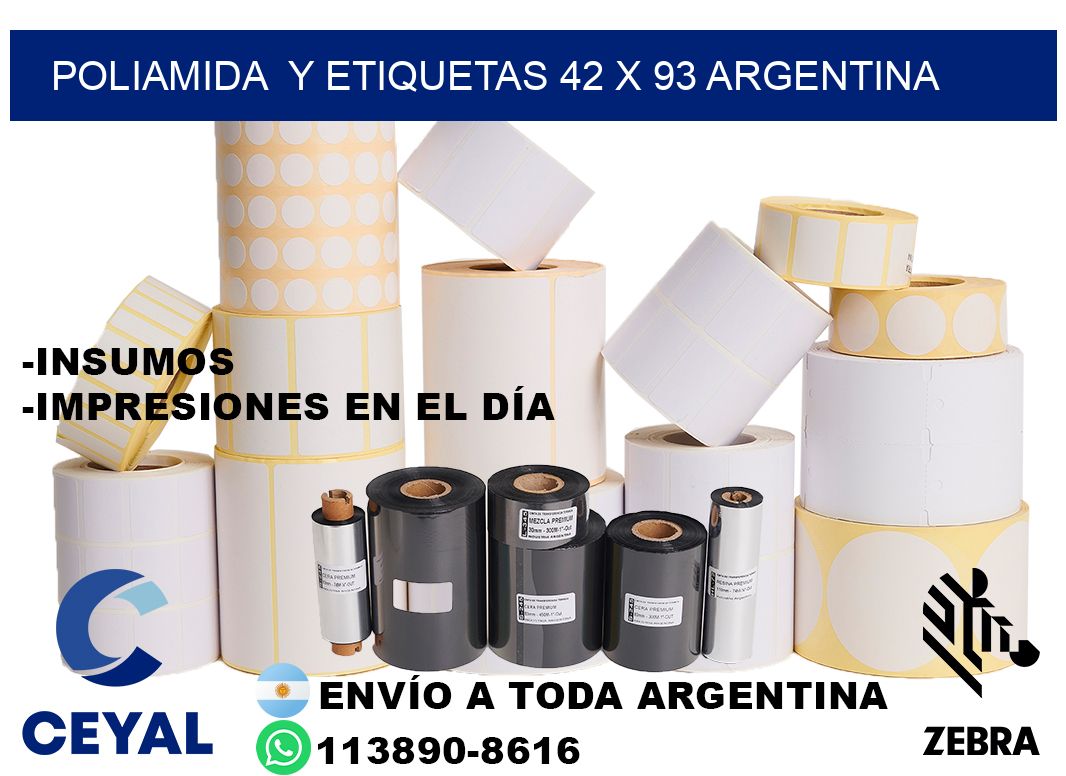 Poliamida y etiquetas 42 x 93 argentina