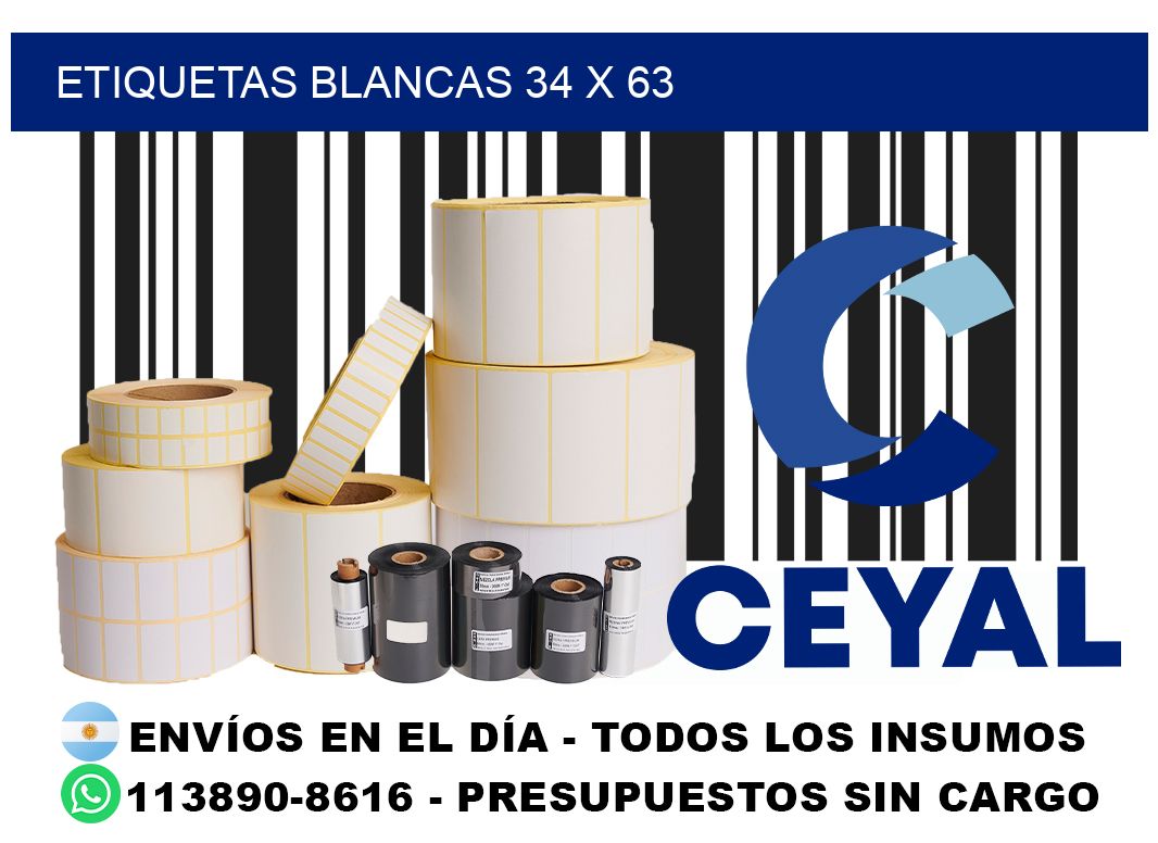 etiquetas blancas 34 x 63