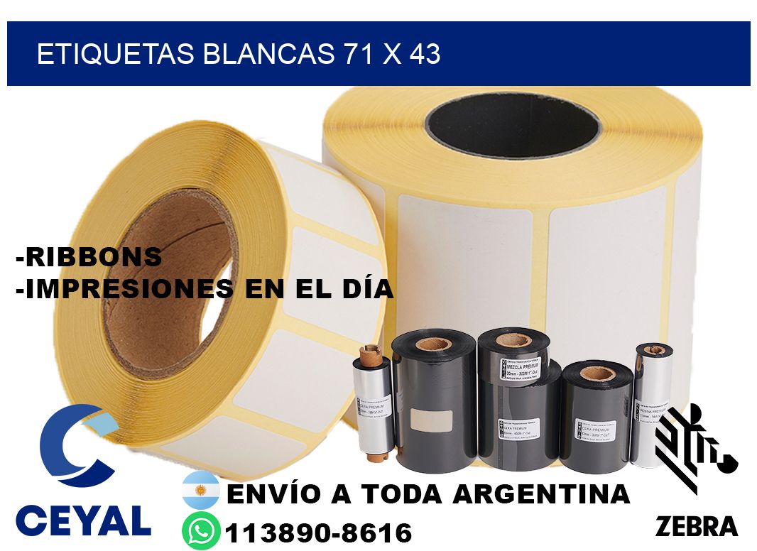 etiquetas blancas 71 x 43