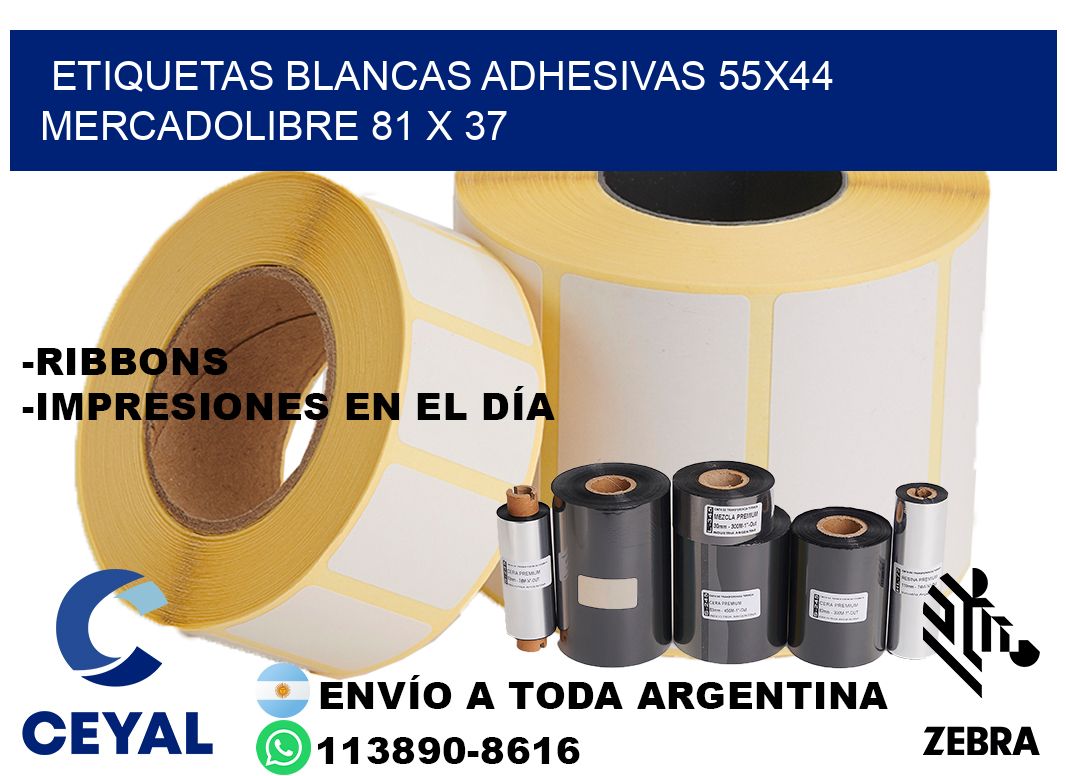 etiquetas blancas adhesivas 55x44 mercadolibre 81 x 37