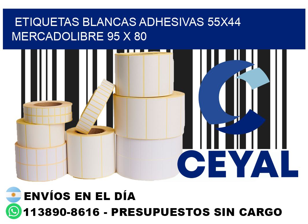 etiquetas blancas adhesivas 55x44 mercadolibre 95 x 80