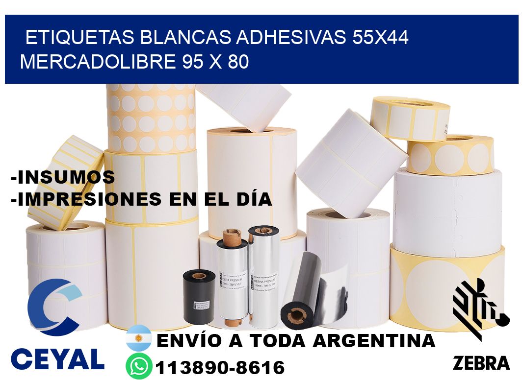 etiquetas blancas adhesivas 55x44 mercadolibre 95 x 80