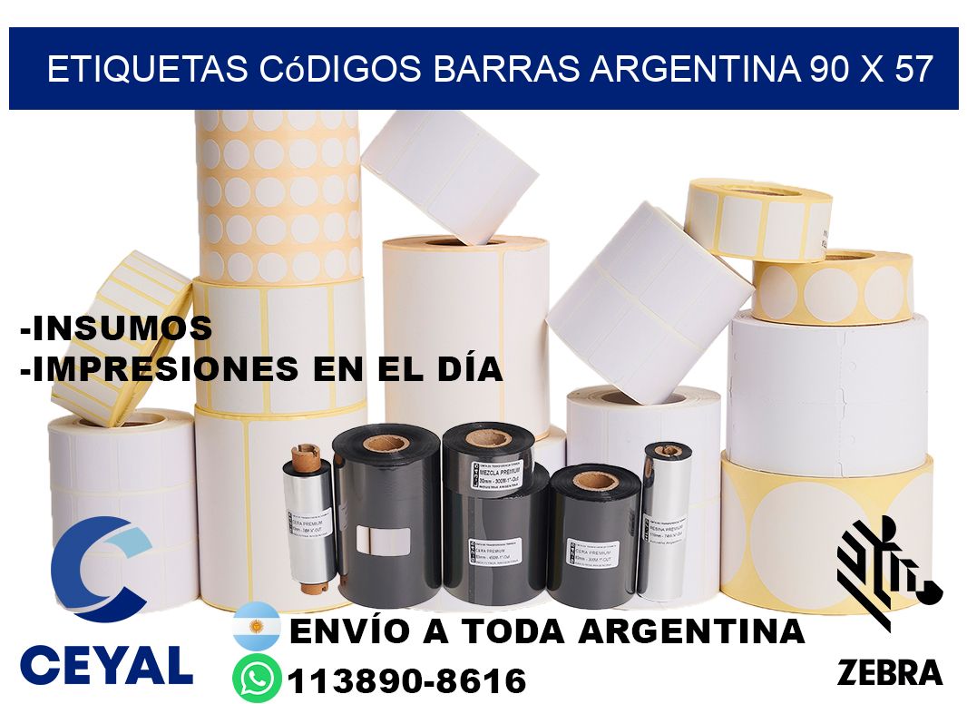 etiquetas códigos barras argentina 90 x 57