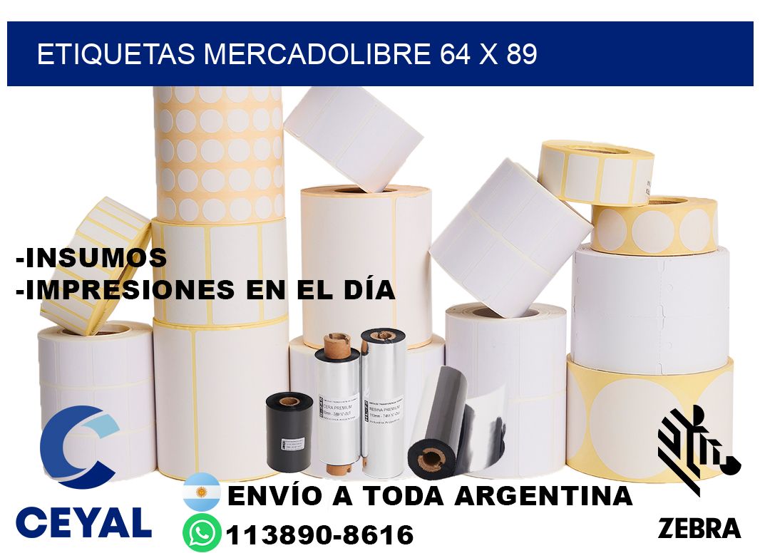 etiquetas mercadolibre 64 x 89