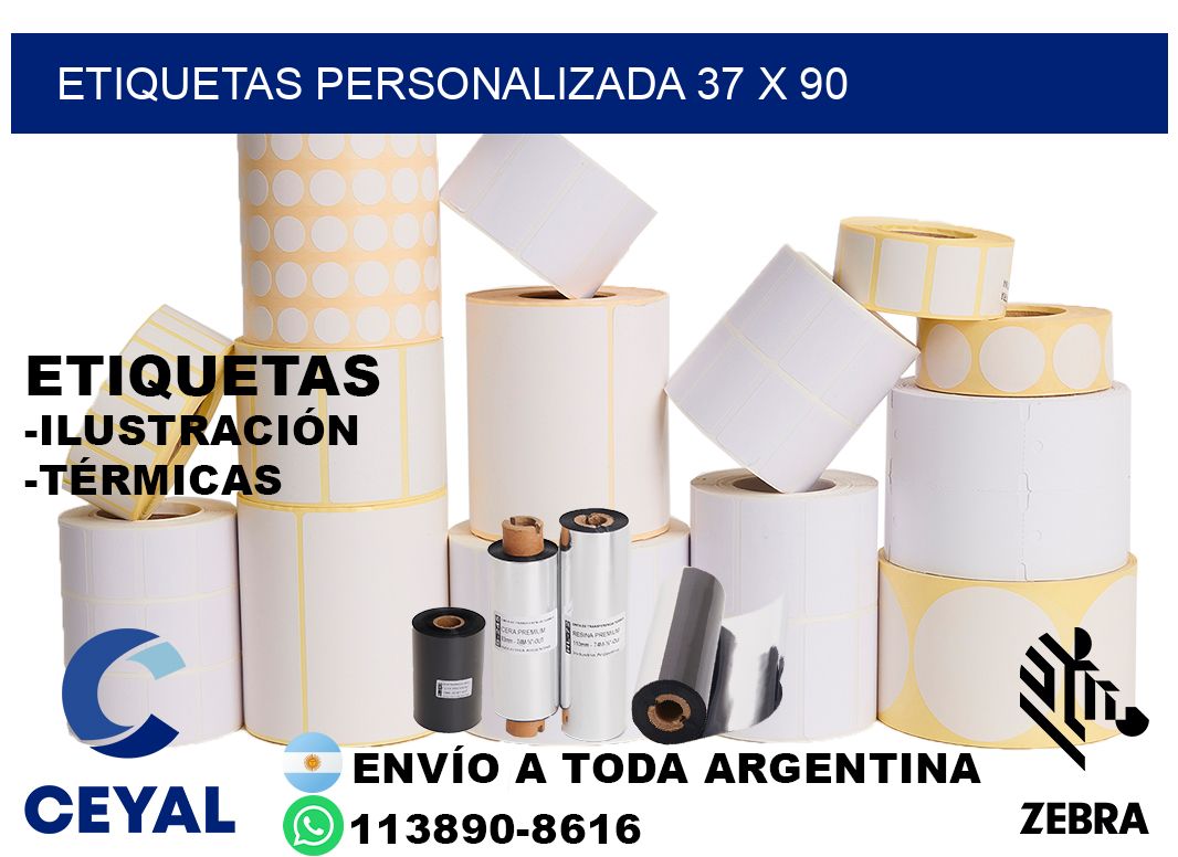 etiquetas personalizada 37 x 90