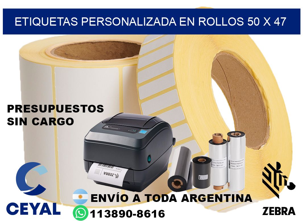 etiquetas personalizada en rollos 50 x 47