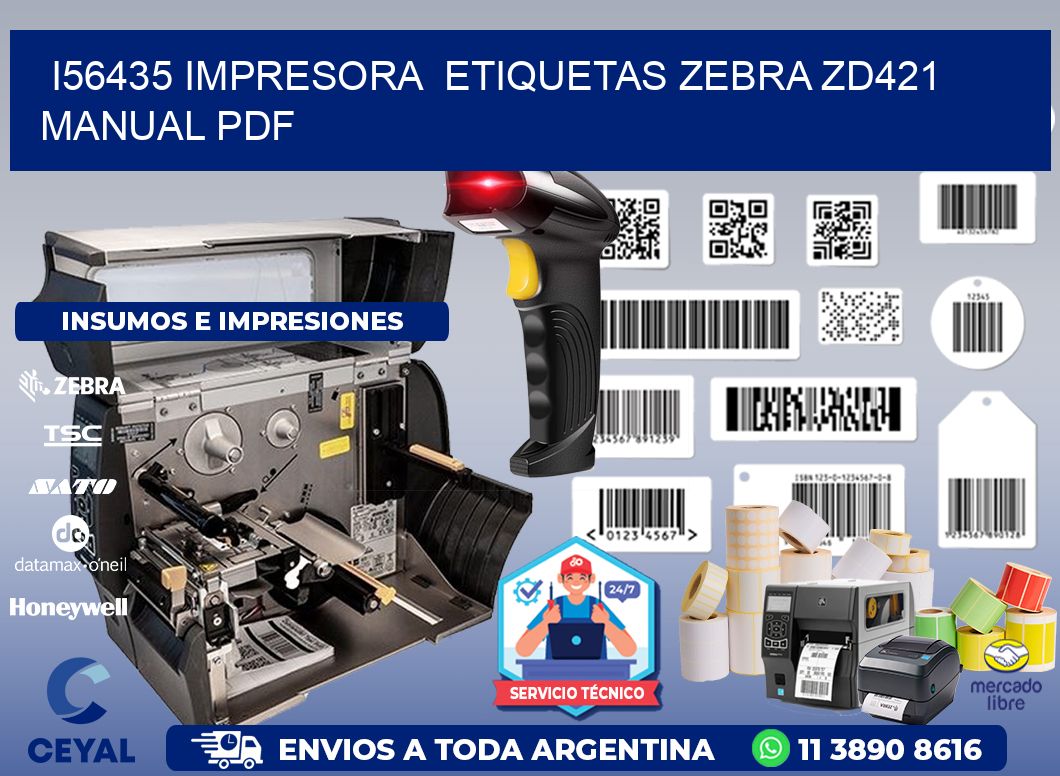 i56435 impresora etiquetas Zebra ZD421 manual PDF