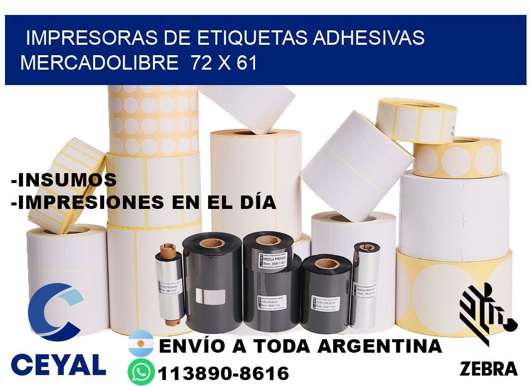impresoras de etiquetas adhesivas mercadolibre  72 x 61