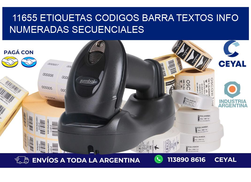 11655 Etiquetas Codigos Barra Textos Info Numeradas Secuenciales