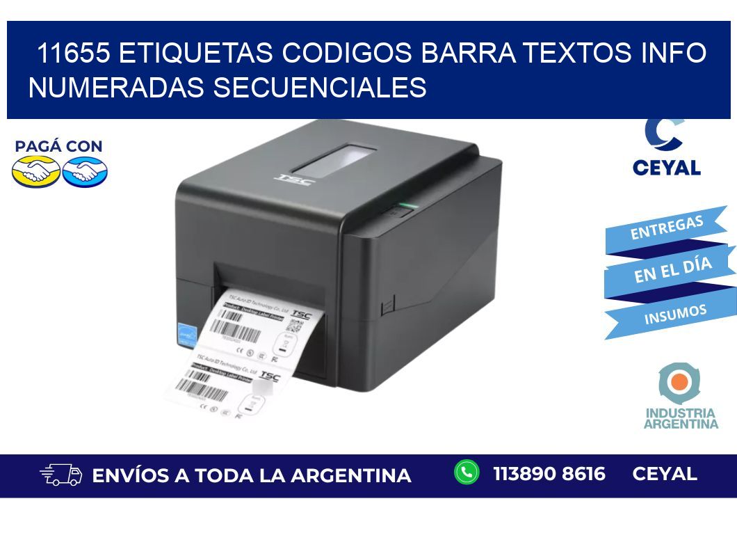 11655 Etiquetas Codigos Barra Textos Info Numeradas Secuenciales