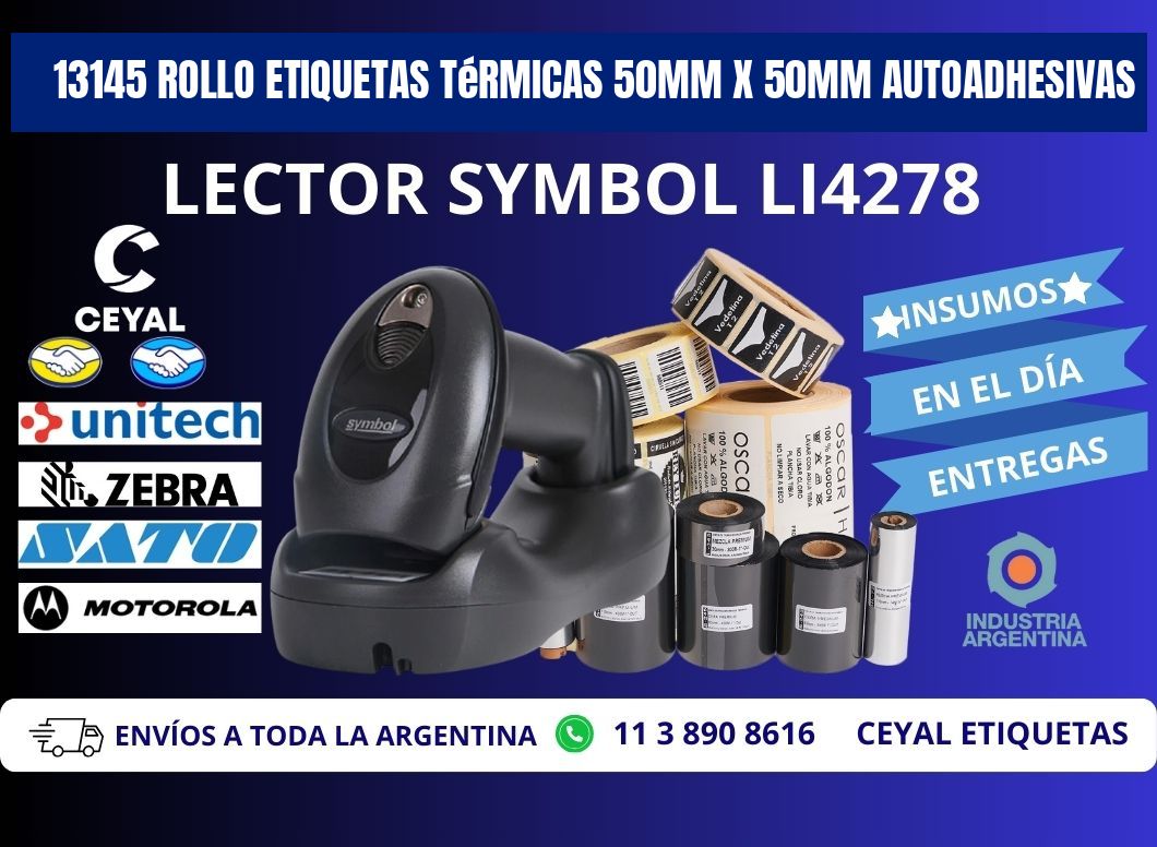 13145 Rollo Etiquetas Térmicas 50mm X 50mm Autoadhesivas