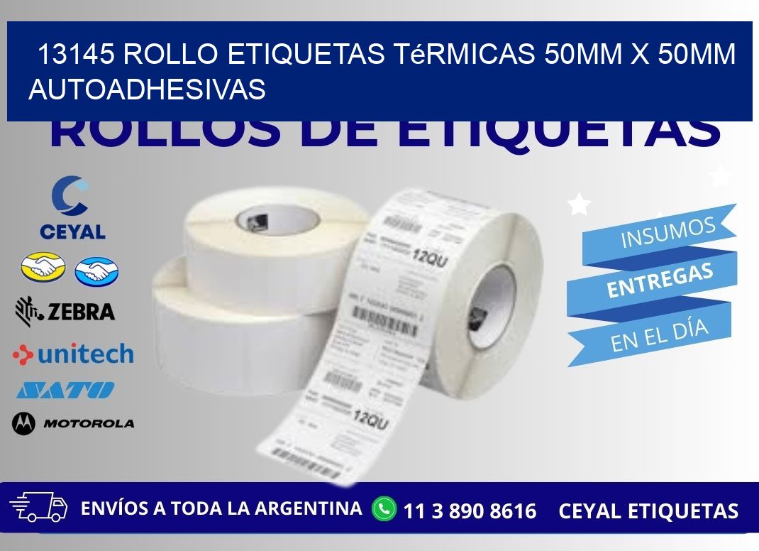 13145 Rollo Etiquetas Térmicas 50mm X 50mm Autoadhesivas
