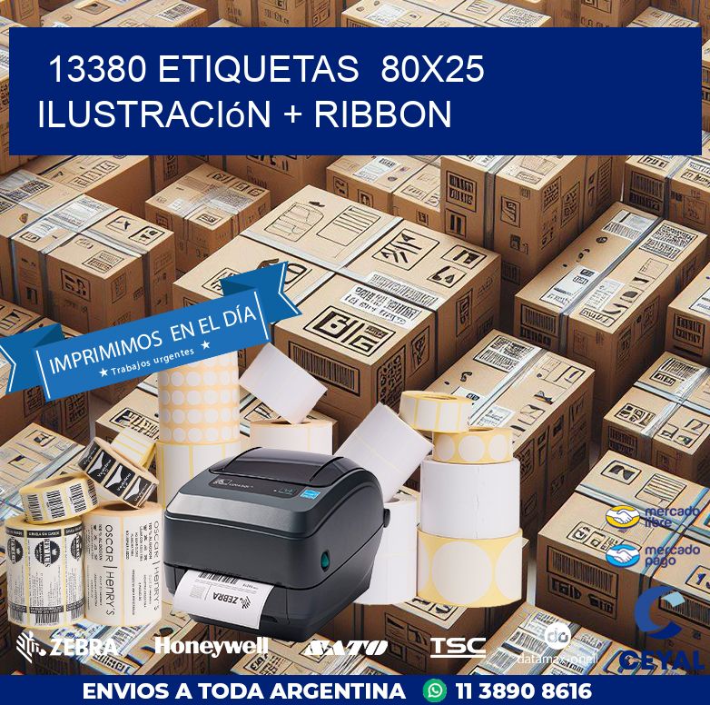 13380 etiquetas 80x25 ilustración + ribbon