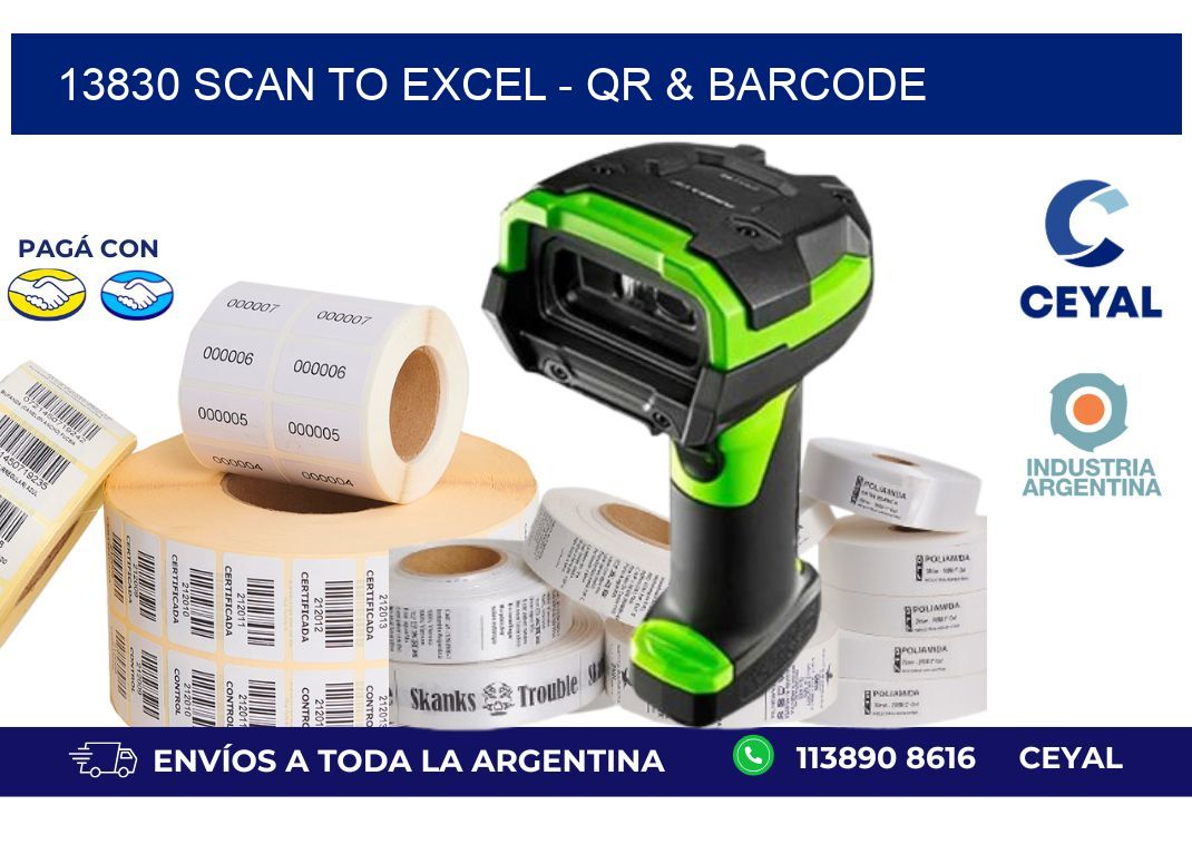 13830 Scan to Excel - QR & Barcode