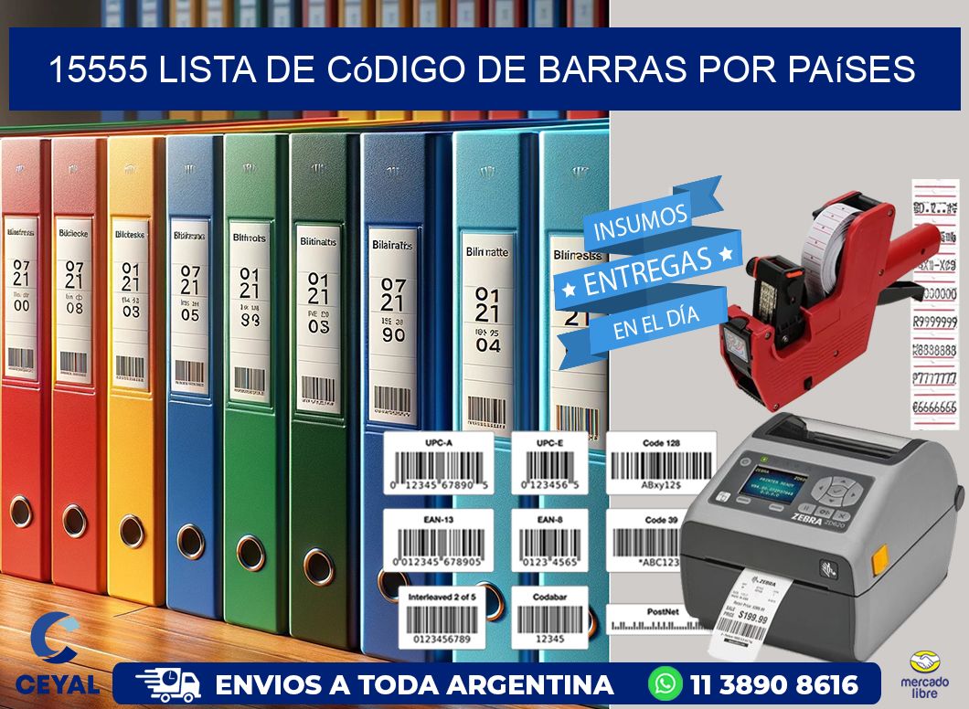 15555 Lista de código de barras por países