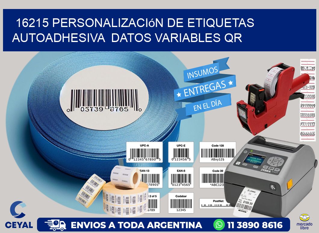 16215 Personalización de etiquetas autoadhesiva datos variables QR