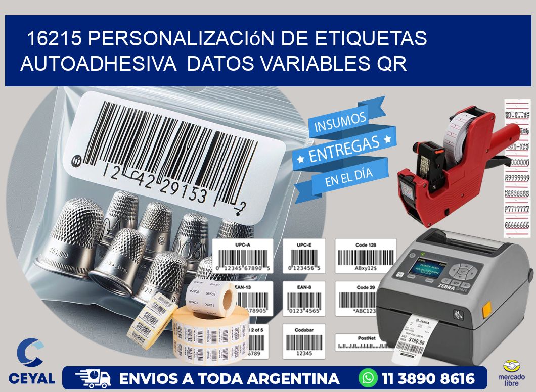 16215 Personalización de etiquetas autoadhesiva datos variables QR