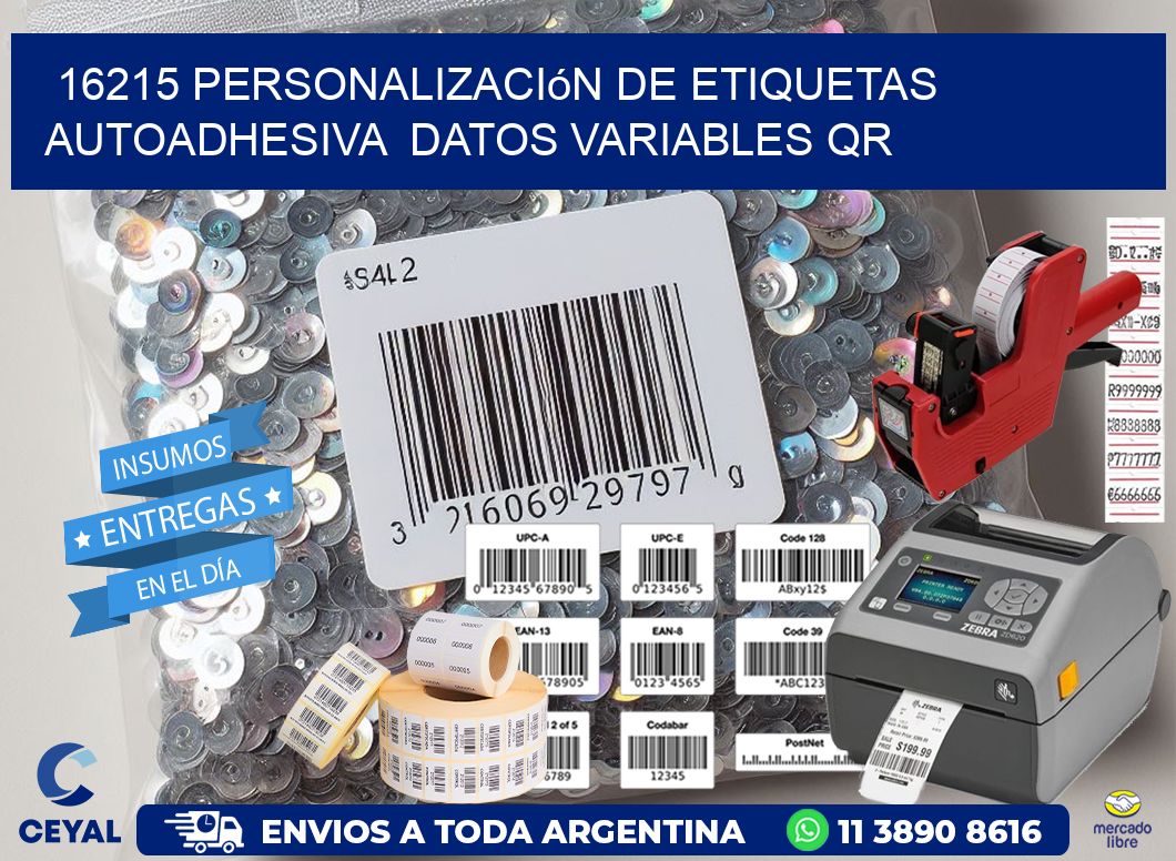16215 Personalización de etiquetas autoadhesiva  datos variables QR