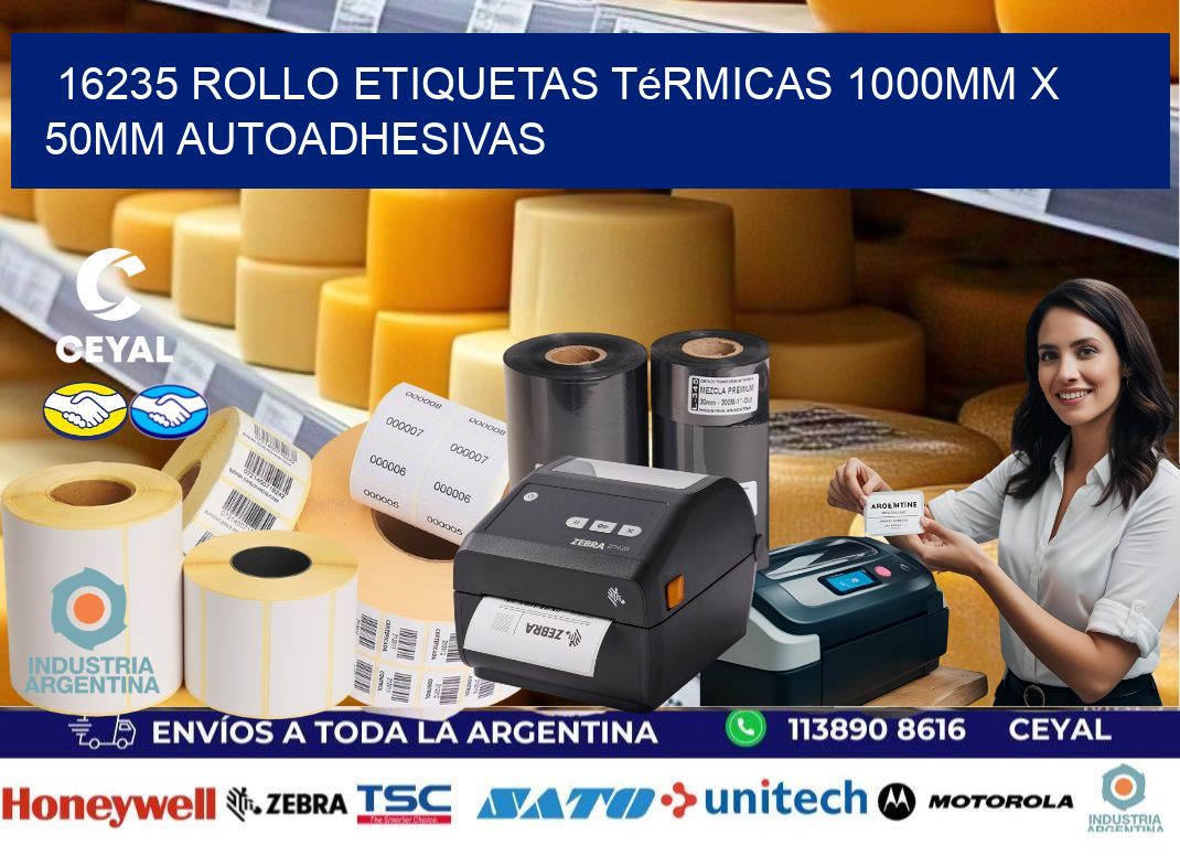 16235 Rollo Etiquetas Térmicas 1000mm X 50mm Autoadhesivas