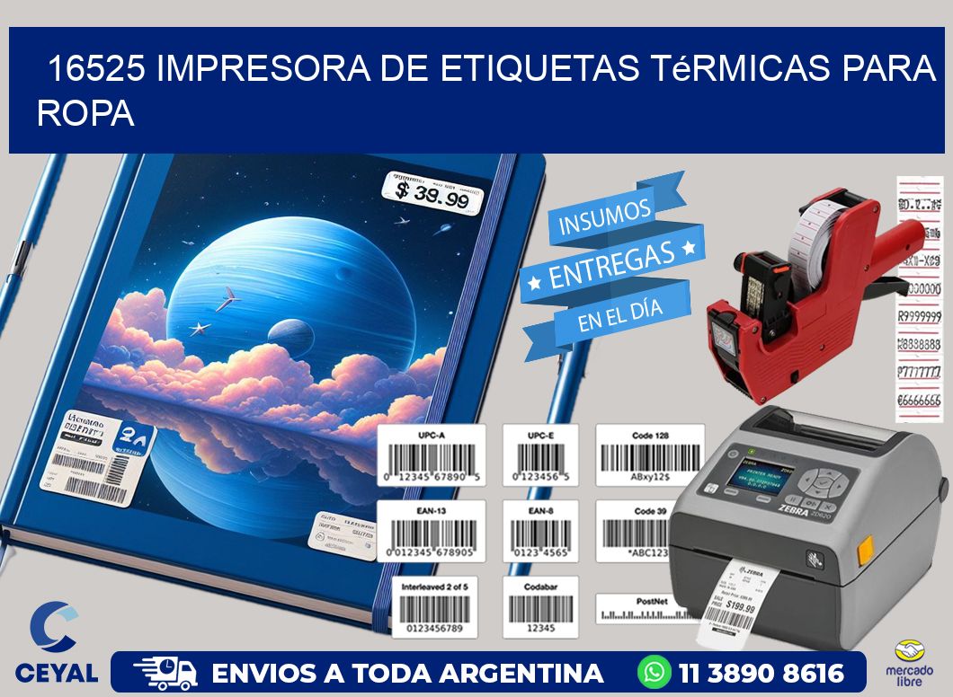 16525 impresora de etiquetas térmicas para ropa