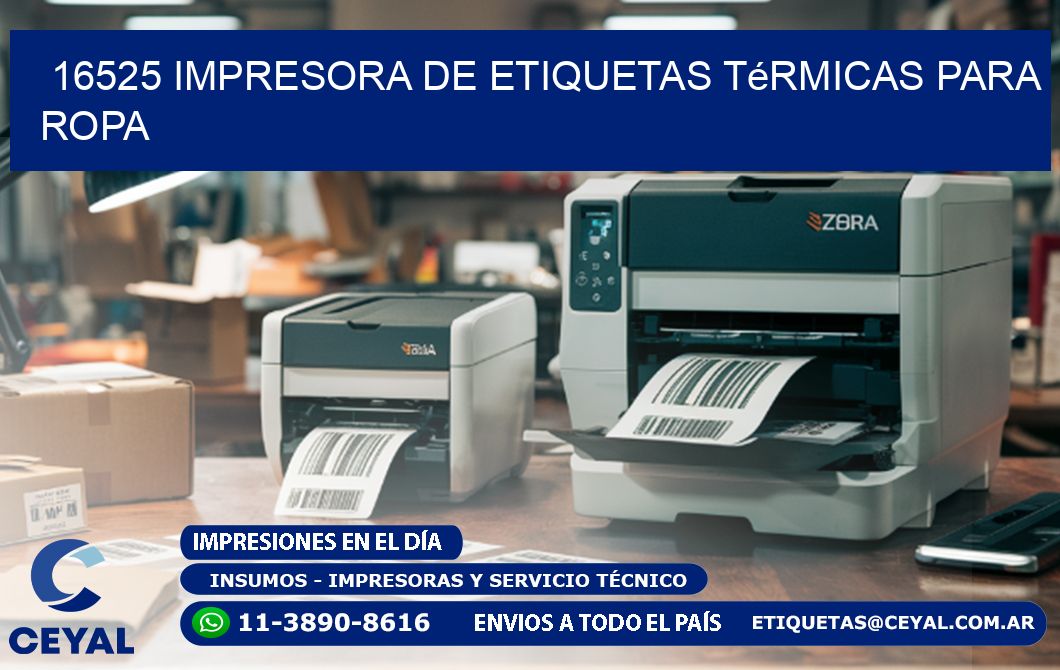 16525 impresora de etiquetas térmicas para ropa