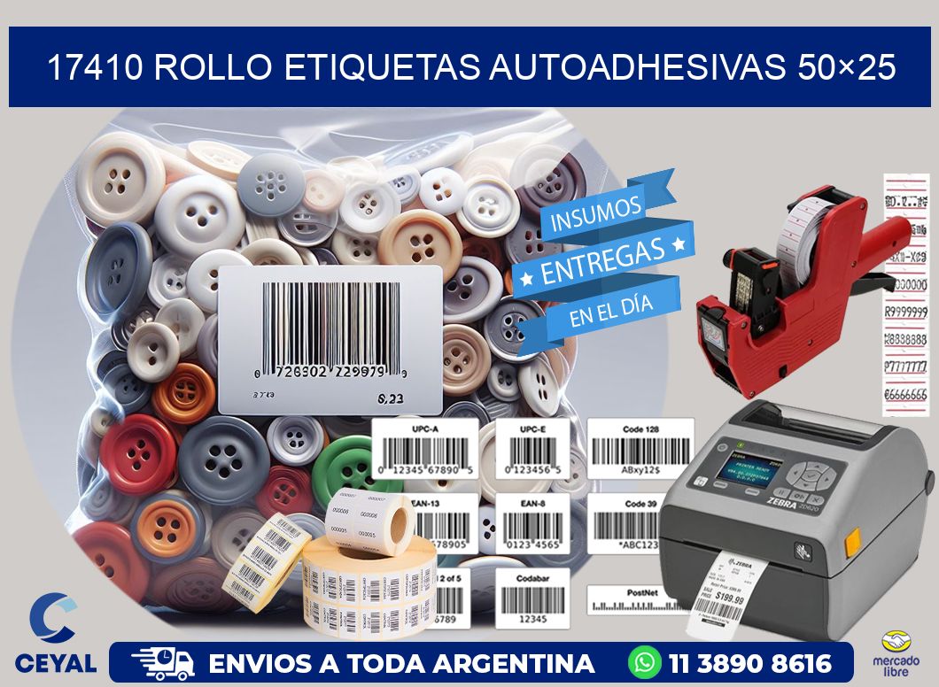 17410 Rollo Etiquetas autoadhesivas 50×25