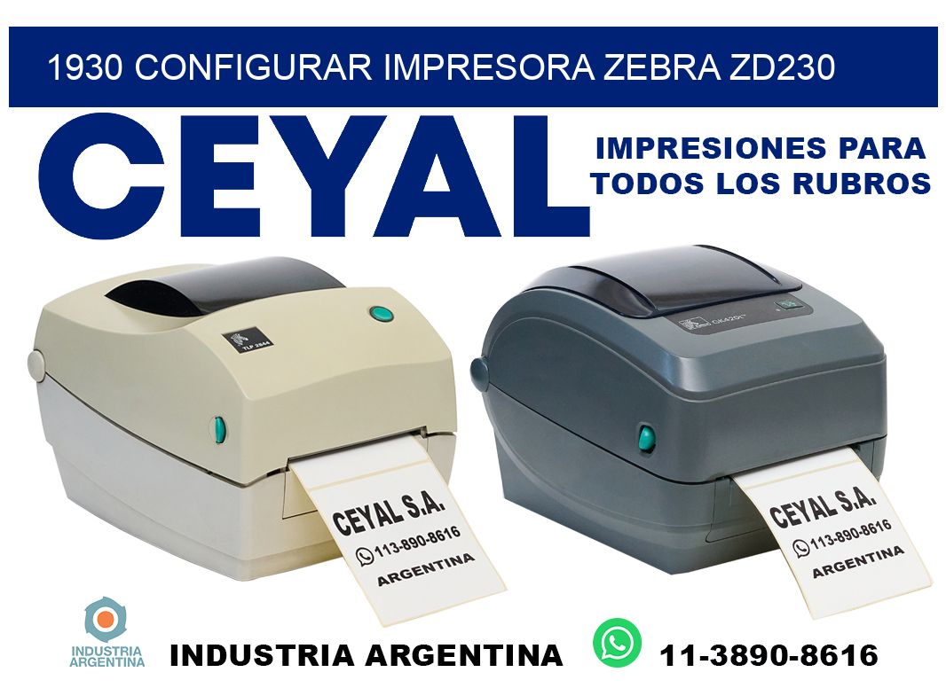 1930 configurar impresora zebra zd230
