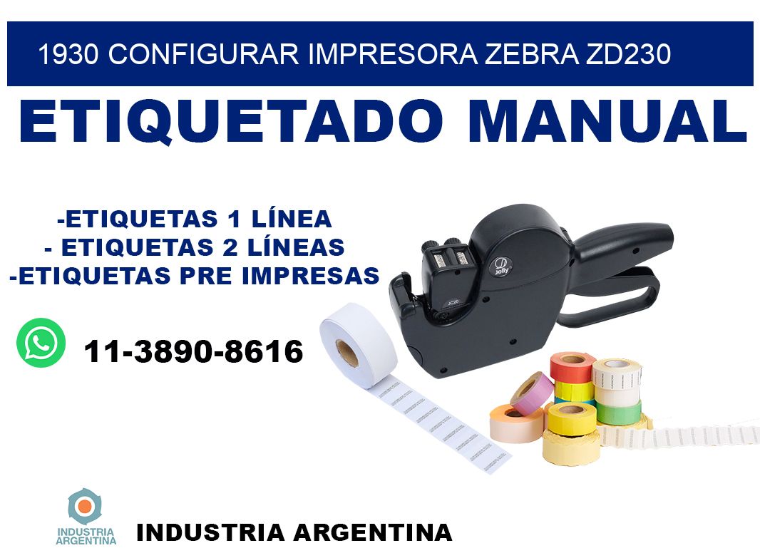 1930 configurar impresora zebra zd230