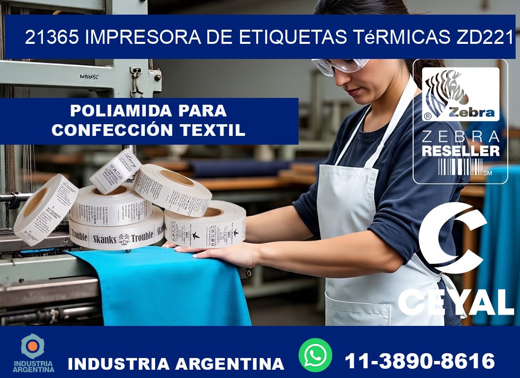 21365 Impresora de etiquetas térmicas ZD221