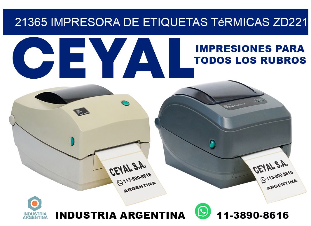 21365 Impresora de etiquetas térmicas ZD221