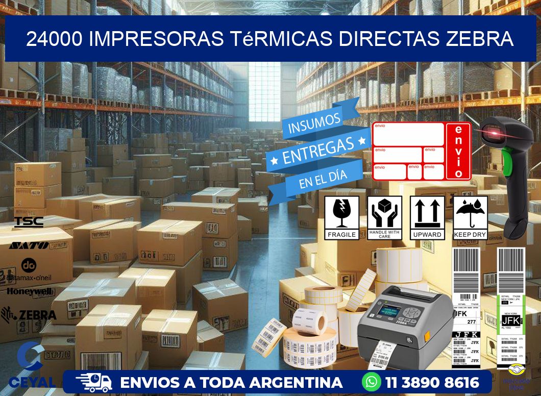 24000 impresoras térmicas directas zebra