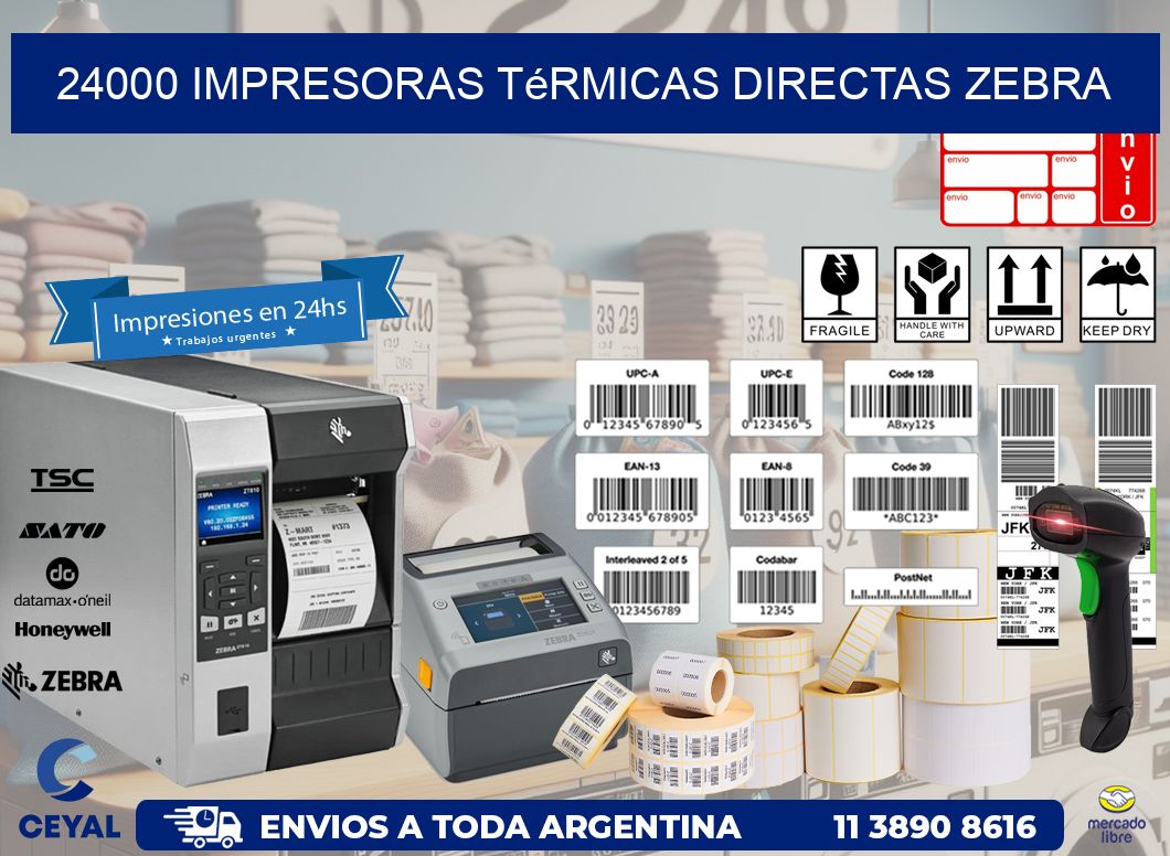 24000 impresoras térmicas directas zebra