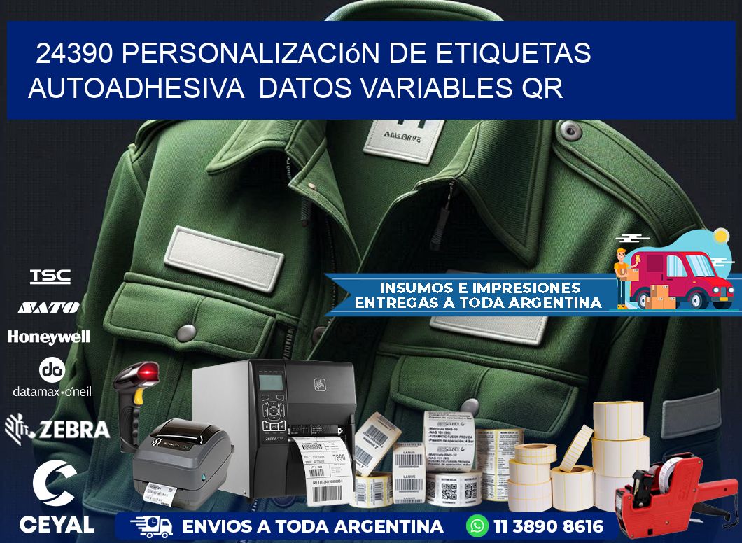 24390 Personalización de etiquetas autoadhesiva datos variables QR