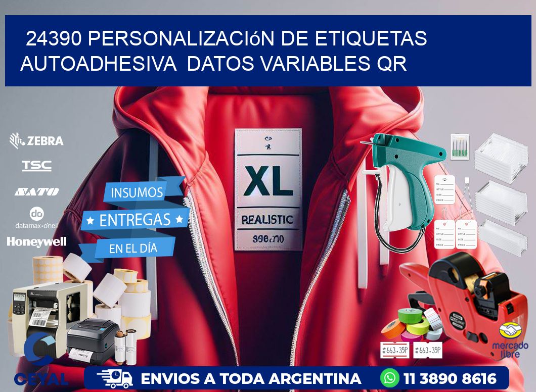 24390 Personalización de etiquetas autoadhesiva  datos variables QR