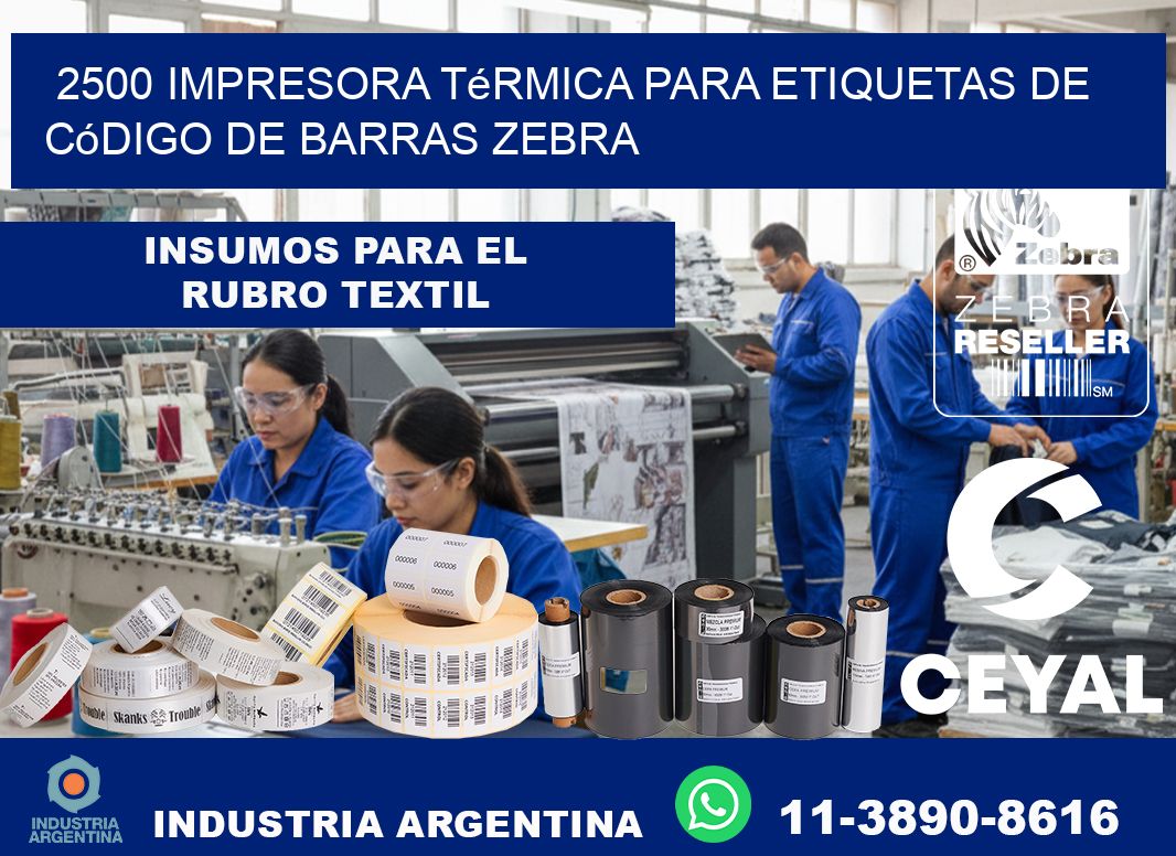 2500 impresora térmica para etiquetas de código de barras Zebra