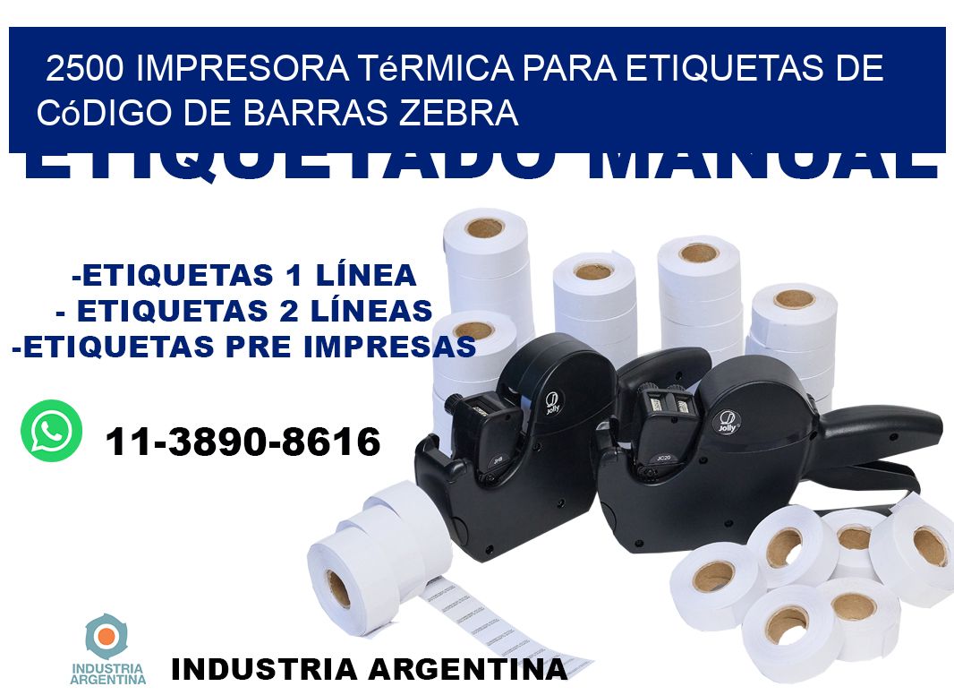 2500 impresora térmica para etiquetas de código de barras Zebra