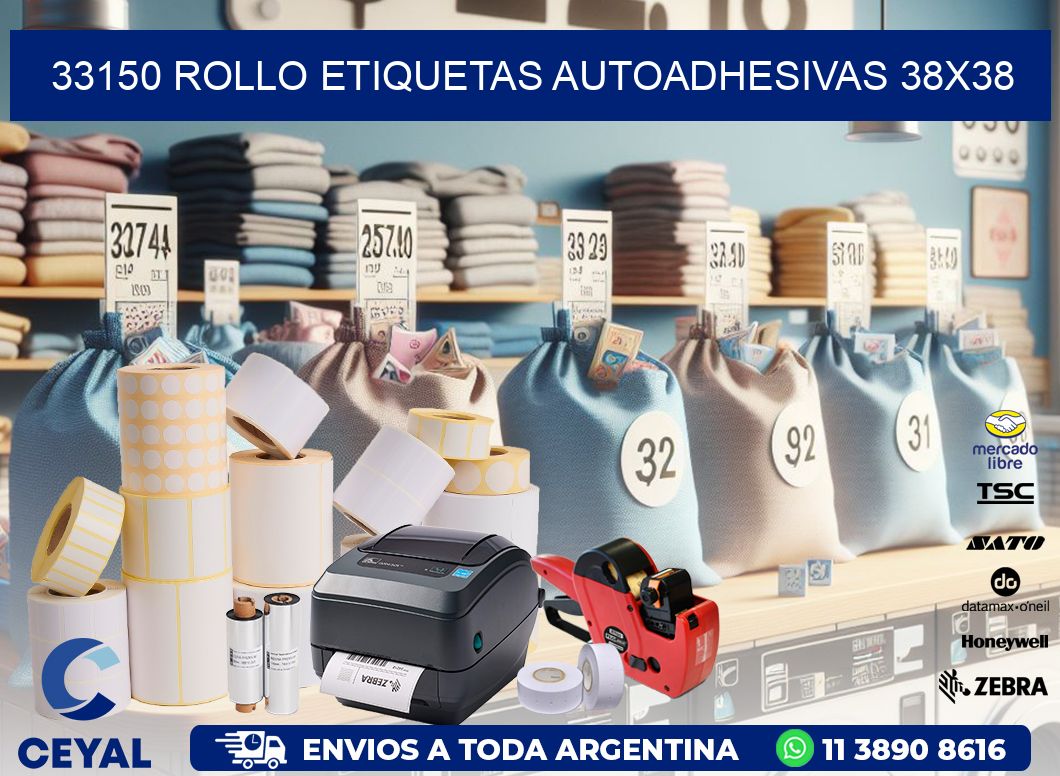 33150 Rollo Etiquetas autoadhesivas 38x38