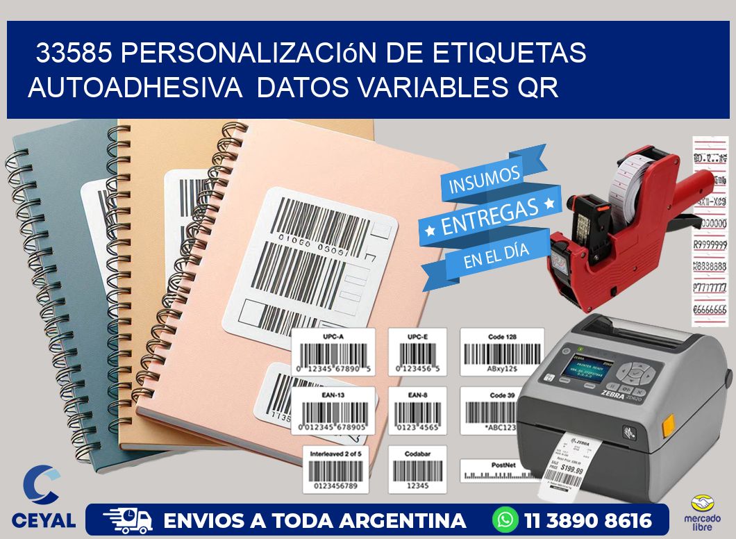 33585 Personalización de etiquetas autoadhesiva datos variables QR