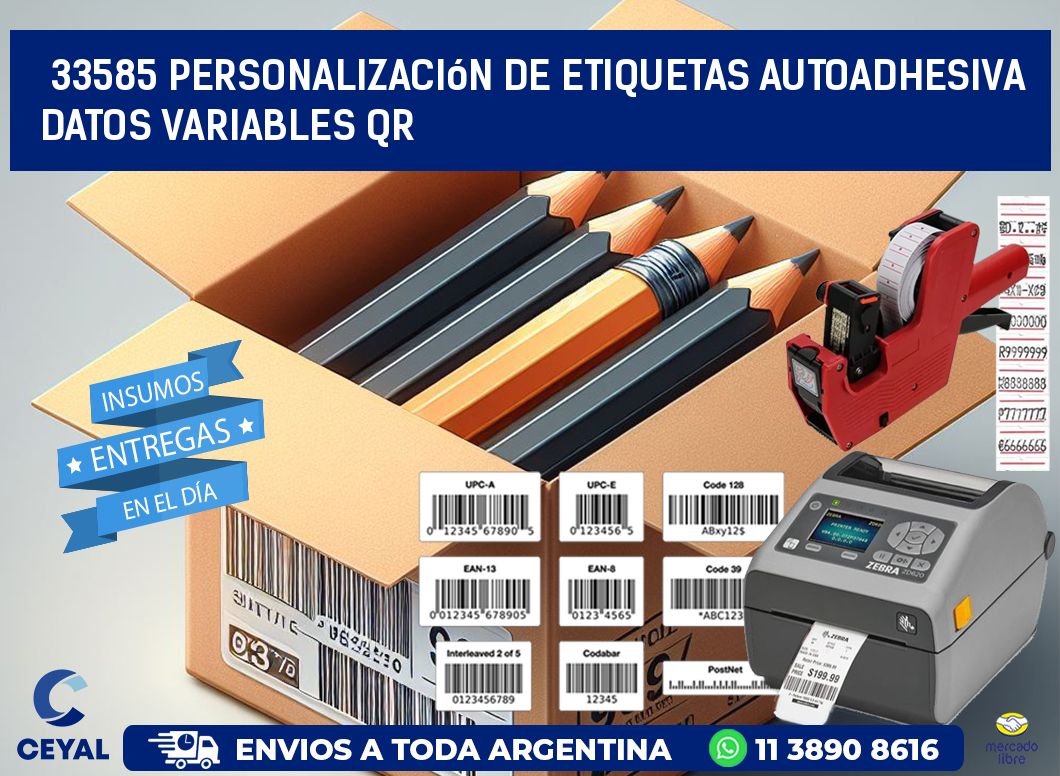 33585 Personalización de etiquetas autoadhesiva datos variables QR