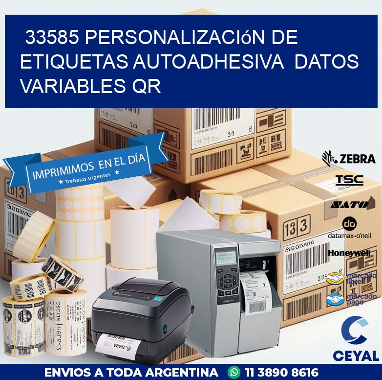 33585 Personalización de etiquetas autoadhesiva datos variables QR