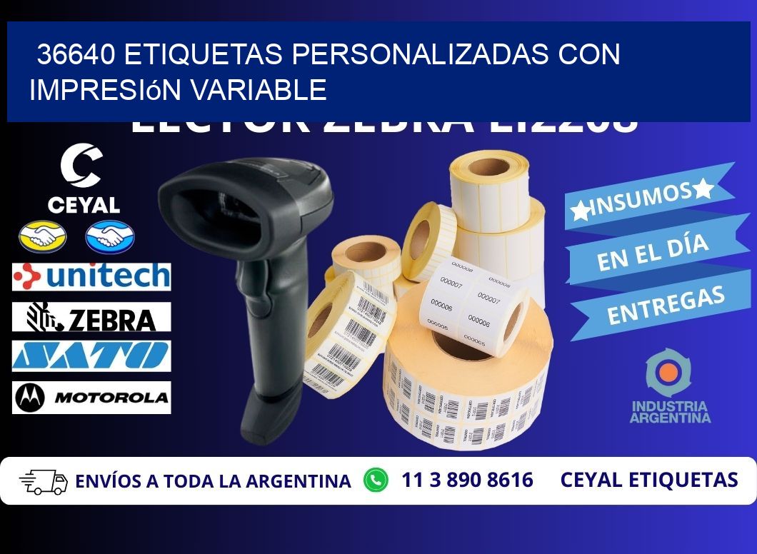 36640 etiquetas personalizadas con impresión variable
