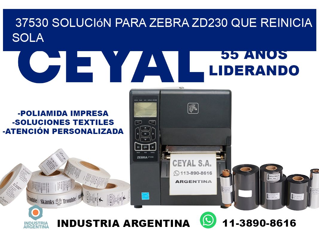37530 solución para zebra zd230 que reinicia sola