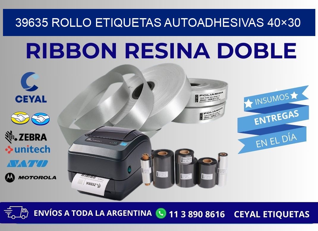 39635 Rollo Etiquetas autoadhesivas 40×30