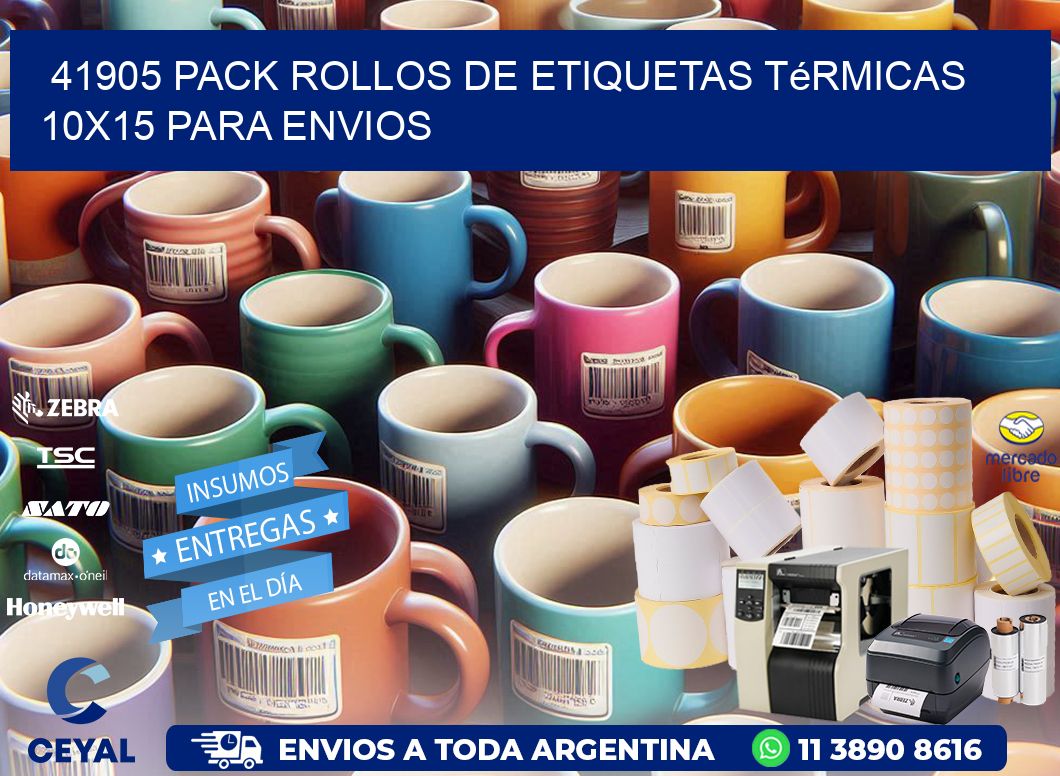 41905 pack rollos de etiquetas térmicas 10x15 para Envios