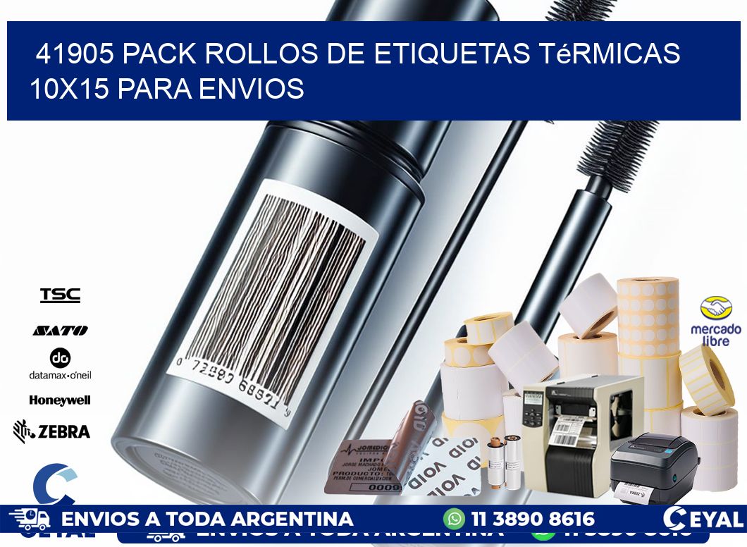 41905 pack rollos de etiquetas térmicas 10×15 para Envios
