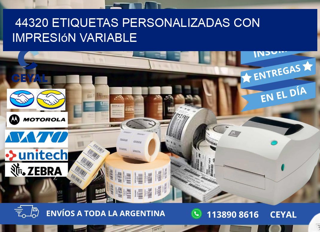 44320 etiquetas personalizadas con impresión variable