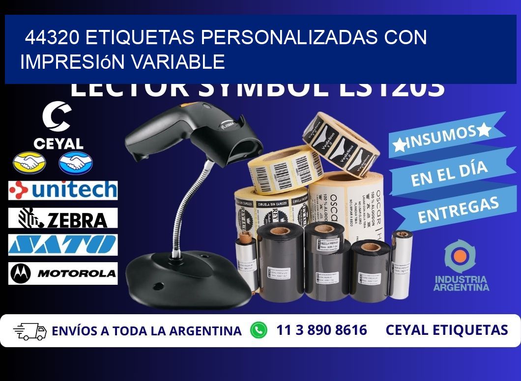 44320 etiquetas personalizadas con impresión variable