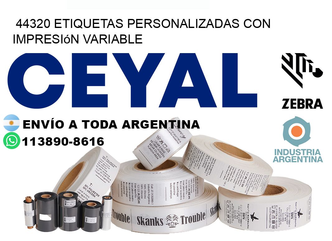 44320 etiquetas personalizadas con impresión variable